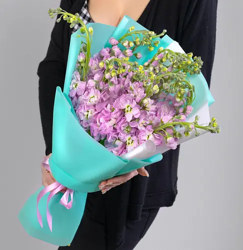 11 Розовых Маттиол в упаковке