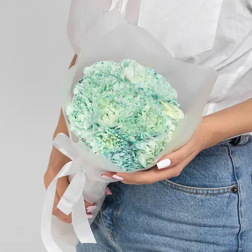 Букет 15 Мятных Гвоздик