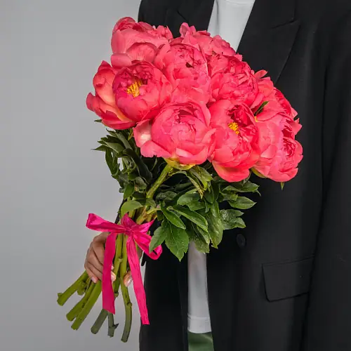 9 Коралловых Пионов под ленту