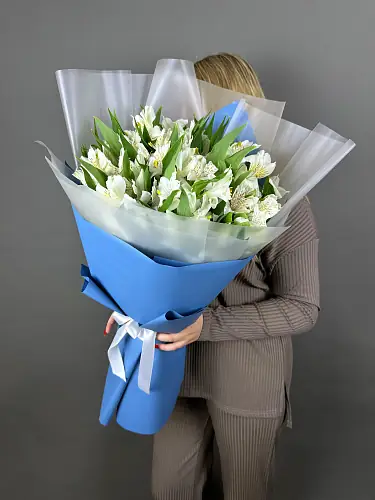 На фото №2 15 Белых Альстромерий