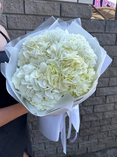 На фото №3 5 Белых гортензий в фоамиране