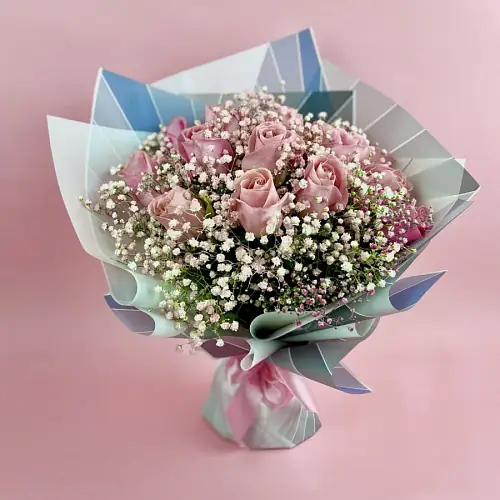 На фото №2 Букет "Розовое Кружево"