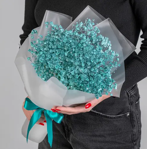 Букет из 7 Бирюзовых Гипсофил