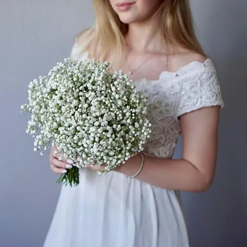 Свадебный букет из гипсофилы