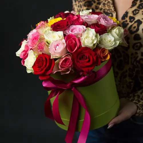 55 Роз Микс (30-40 см.) в коробке