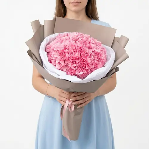 21 нежно розовая гвоздика